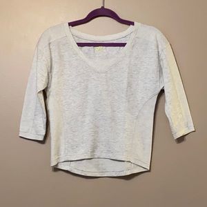 SO Light Gray 3/4 Sleeve High-low Top, Xs